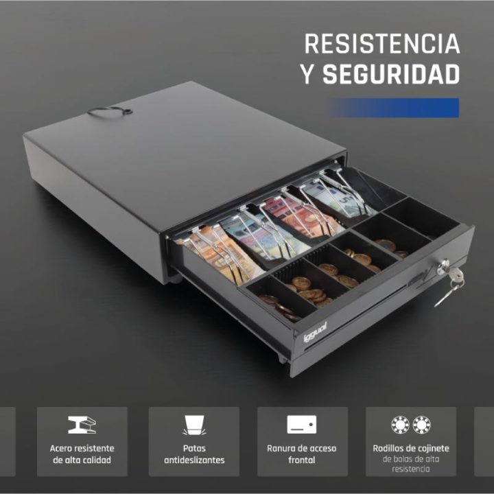 iggual Gaveta Portamoedas IRON-10 38cm 4+6 preto