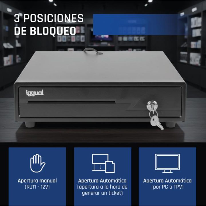 iggual Gaveta Portamoedas IRON-10 38cm 4+6 preto