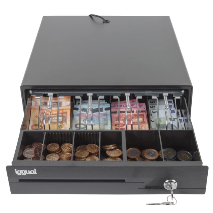 iggual IRON-10 Cash Drawer 38cm 4+6 Black