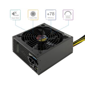TooQ TQAPOLO-650SP Power Supply Unit 650 W 20+4 pin ATX ATX Black