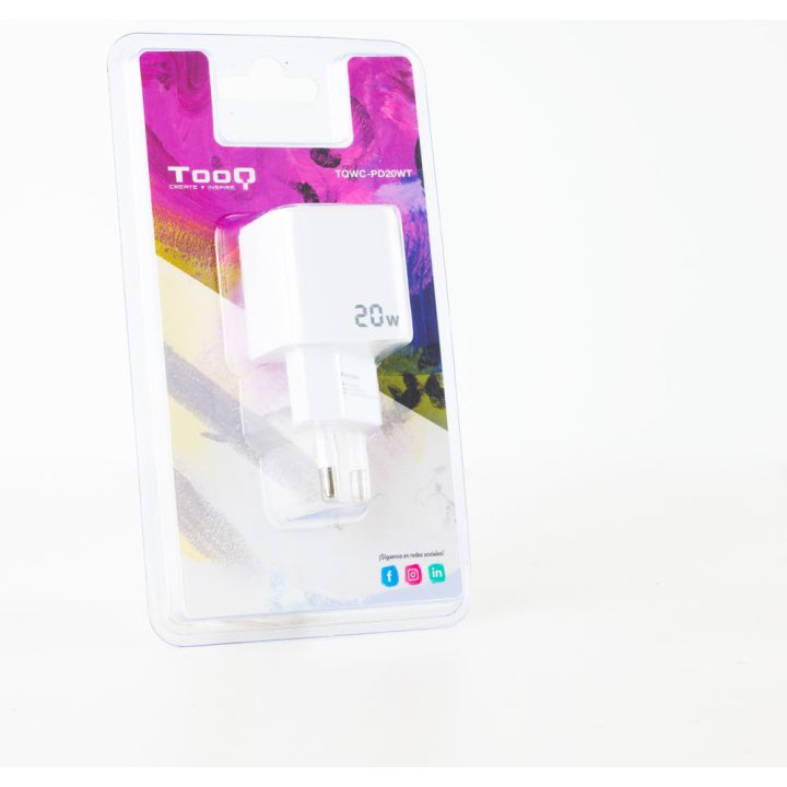 TooQ USB-C PD20W Wall Charger, White