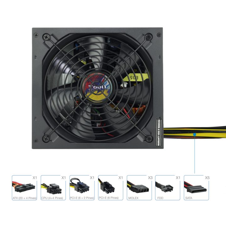 TooQ TQAPOLO-650SP unidade de fonte de alimentação 650 W 20+4 pinos…