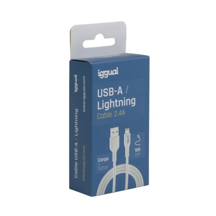 iggual cabo USB-A/Lightning 100 cm branco
