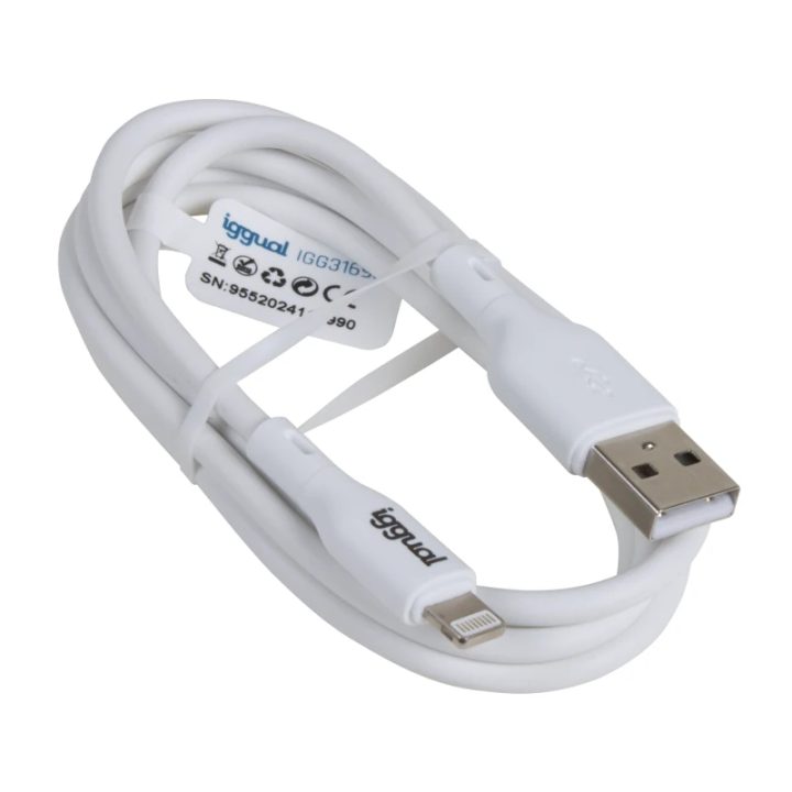 iggual cabo USB-A/Lightning 100 cm branco