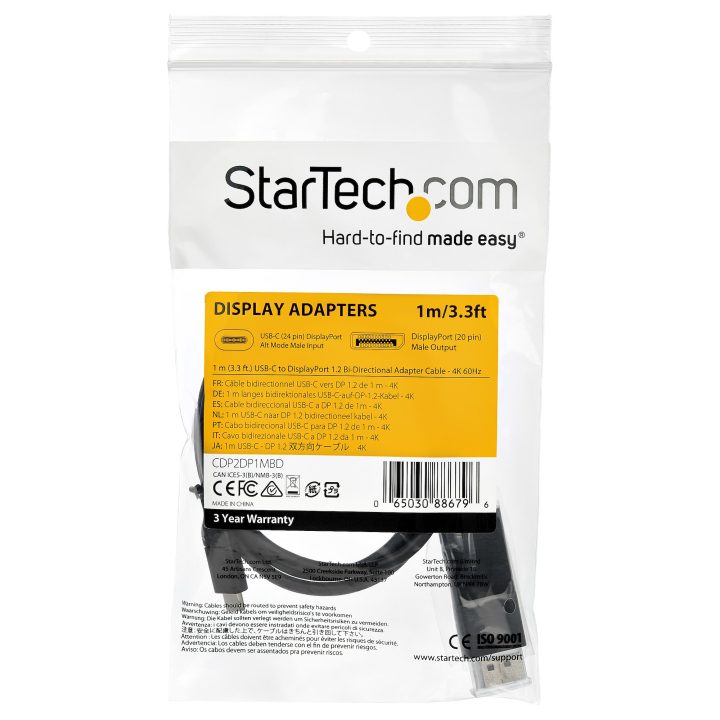 StarTech.com Cabo de 1 m USB C a DisplayPort 1.2 de 4K a 60 Hz - Cabo…