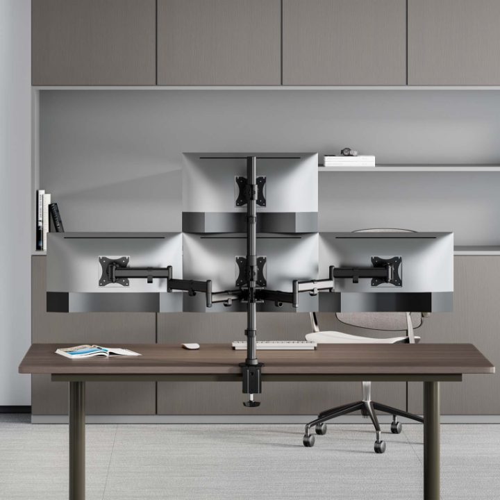AISENS Soporte de Mesa Eco Giratorio e Inclinable para 4 Monitores…