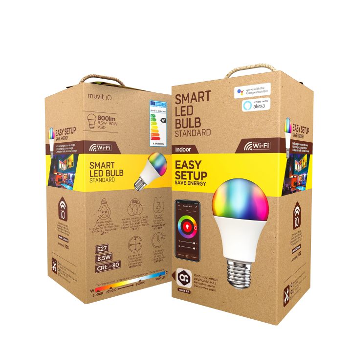 Muvit io A60 E27 8.5W RGB Bulb (IO-WIFI60-5)