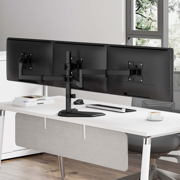 AISENS Soporte de mesa con peana eco giratorio e inclinable para 3…