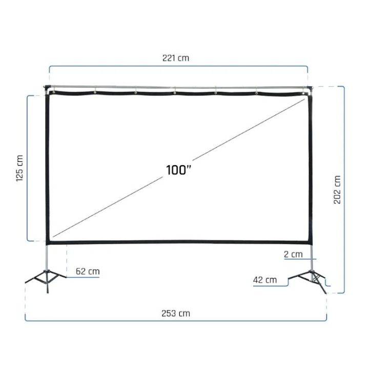 iggual Portable Outdoor Screen 100" 221x124 cm