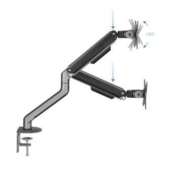 TooQ DB4032TNR-G soporte para monitor 32" Escritorio Negro