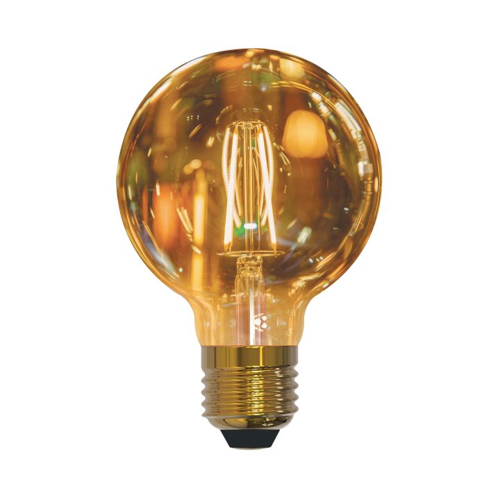 Muvit io Small Globe Filament Bulb E27 5W (G80-F-I (DARK AMBER))
