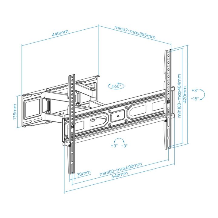 TooQ Wall Mount for 37"-80" Screens