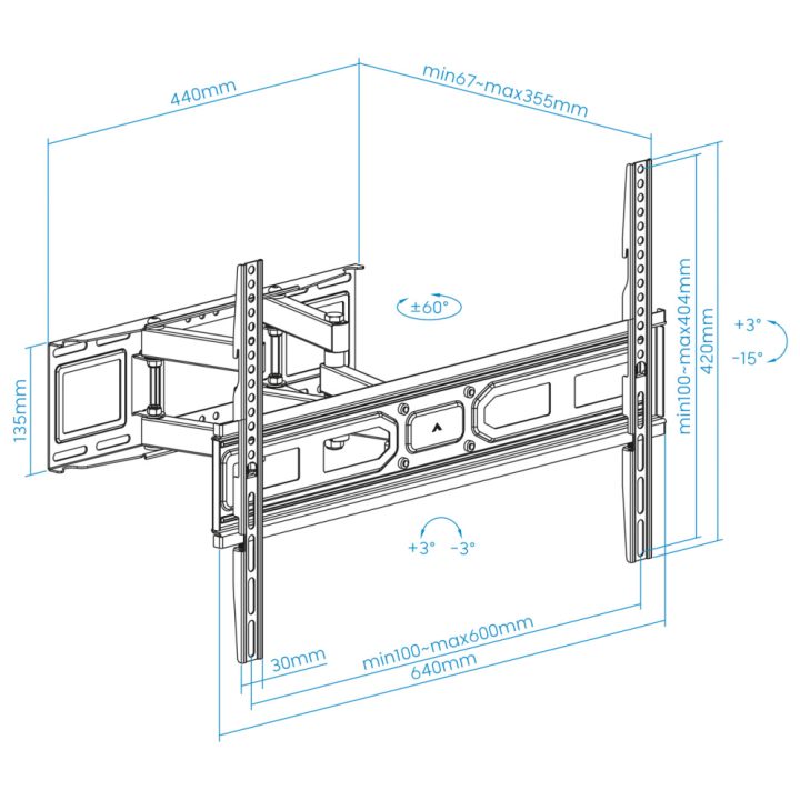 TooQ Wall Mount for 37"-80" Screens