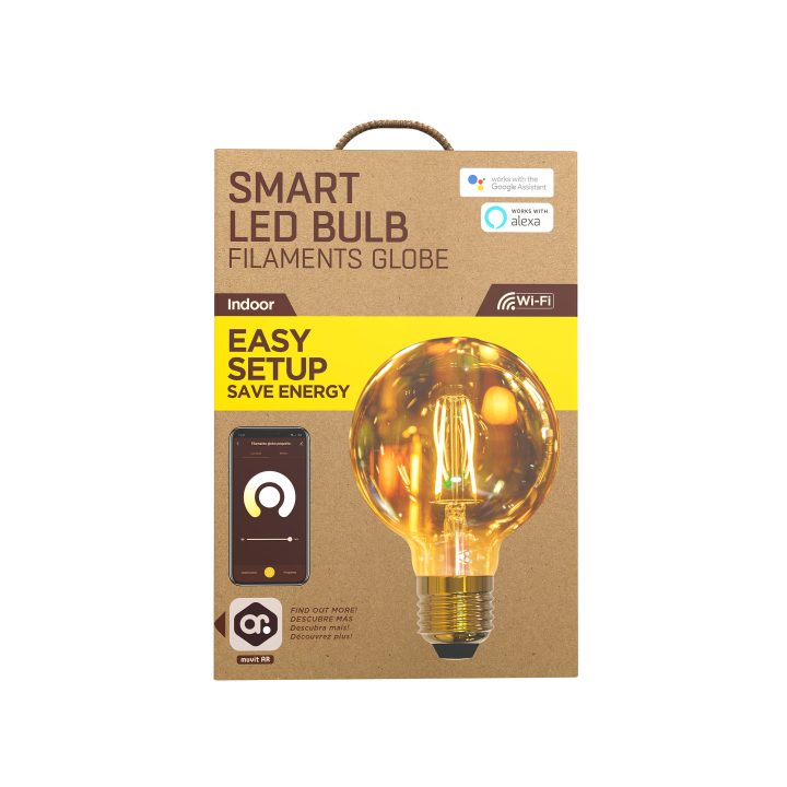 Lâmpada Muvit io filamentos globo pequena E27 5W (G80-F-I (DARK…