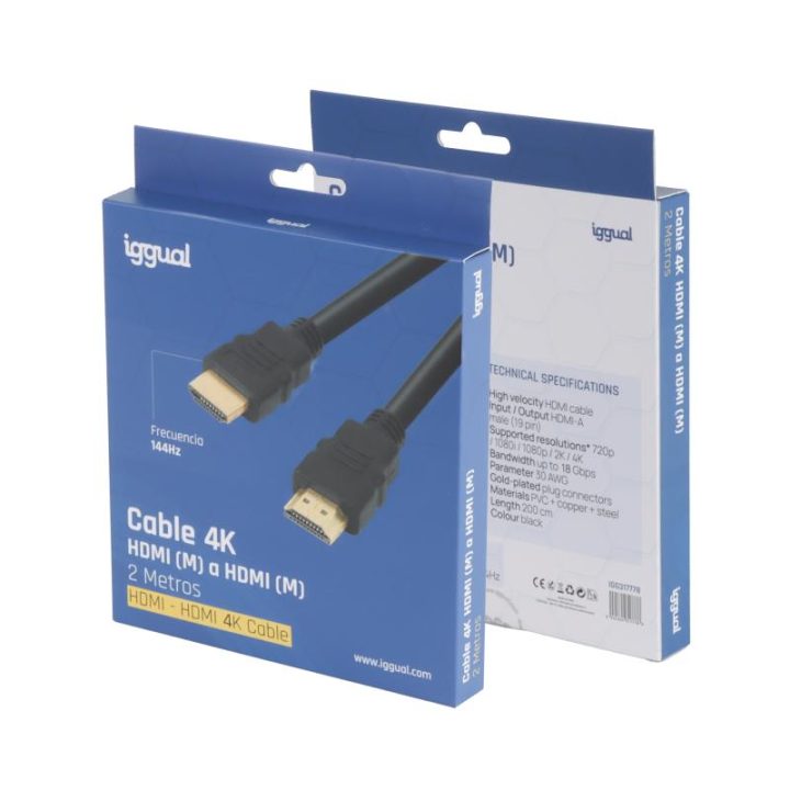 Iggual Cable HDMI - HDMI 2.0 4K@60Hz 2 metros (IGG317778)