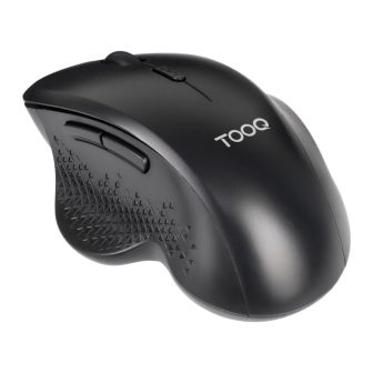 TooQ Ratón Inalámbrico Ergonómico 1600 DPI, 6 botones, Negro