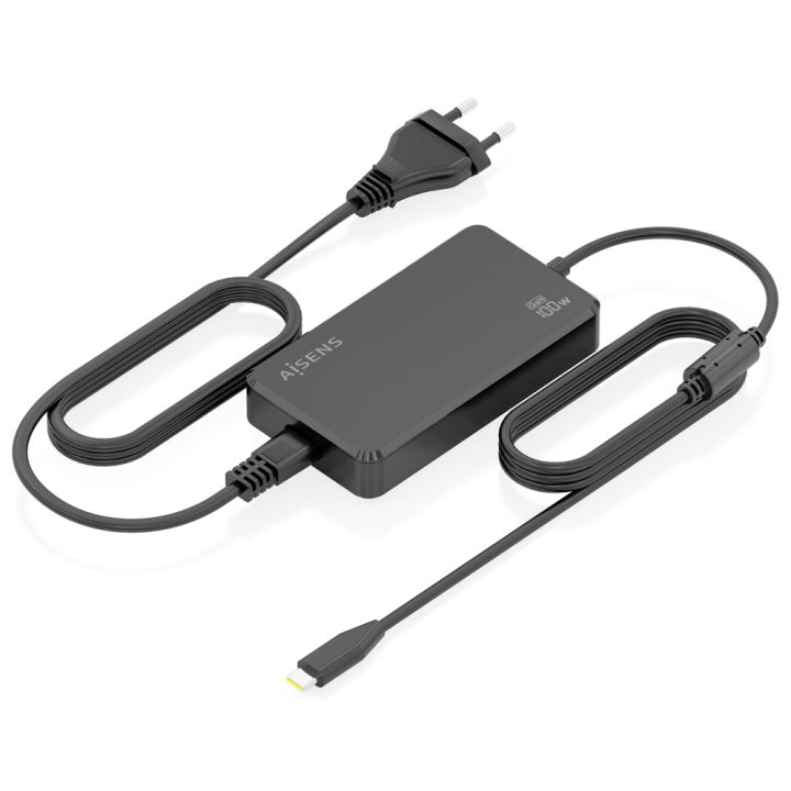 AISENS Desktop GaN Charger 100W PD3.0 1xUSB-C 1.8m, Black