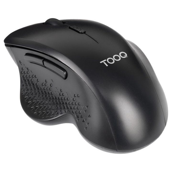 TooQ Ergonomic Wireless Mouse 1600 DPI, 6 Buttons, Black