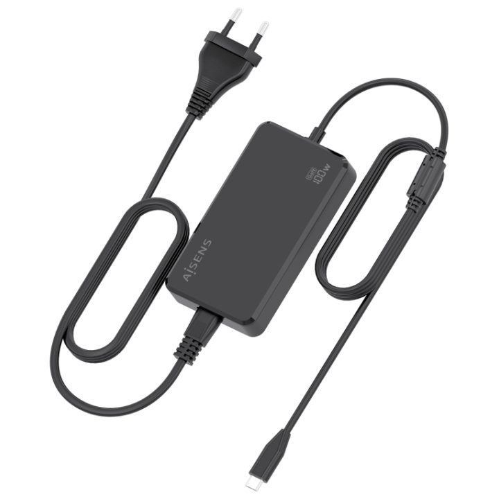 AISENS Desktop GaN Charger 100W PD3.0 1xUSB-C 1.8m, Black
