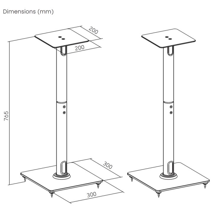 AISENS Soporte Universal De Suelo Para Altavoces, Negro