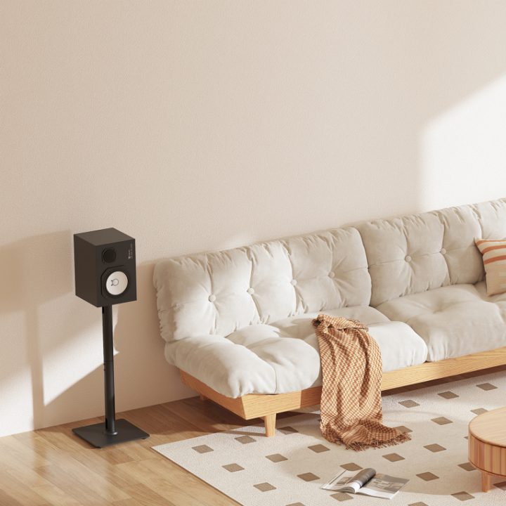 AISENS Universal Floor Speaker Stand, Black