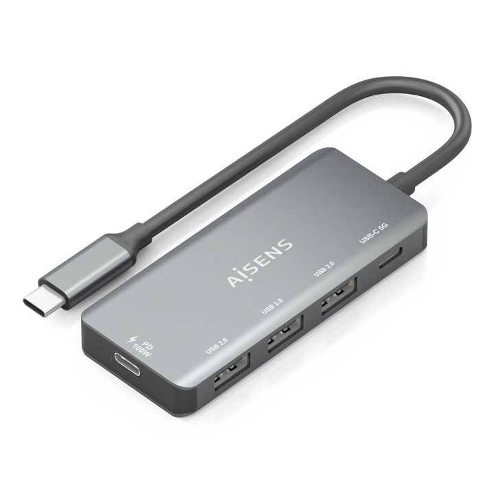 AISENS USB 3.1 USB-C Hub, USB-C/M-1xUSB-C PD 100W+1xUSB-C…