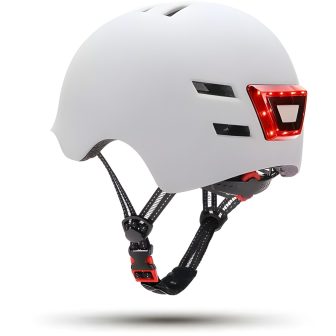 Capacete Youin com LED frontal e traseiro branco (tamanho L) (MA1011)