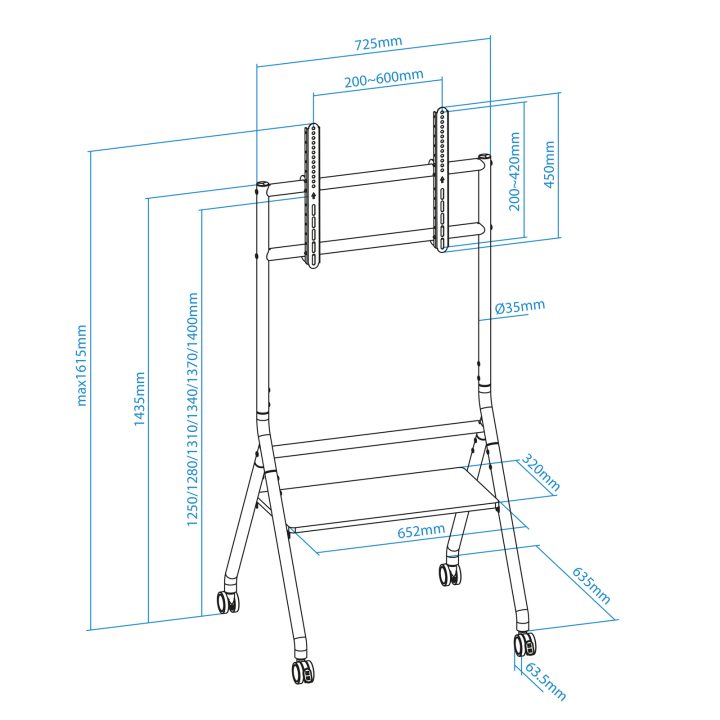 TooQ iDREAMS Soporte de Suelo con Ruedas para Pantalla 37"-86", Negro