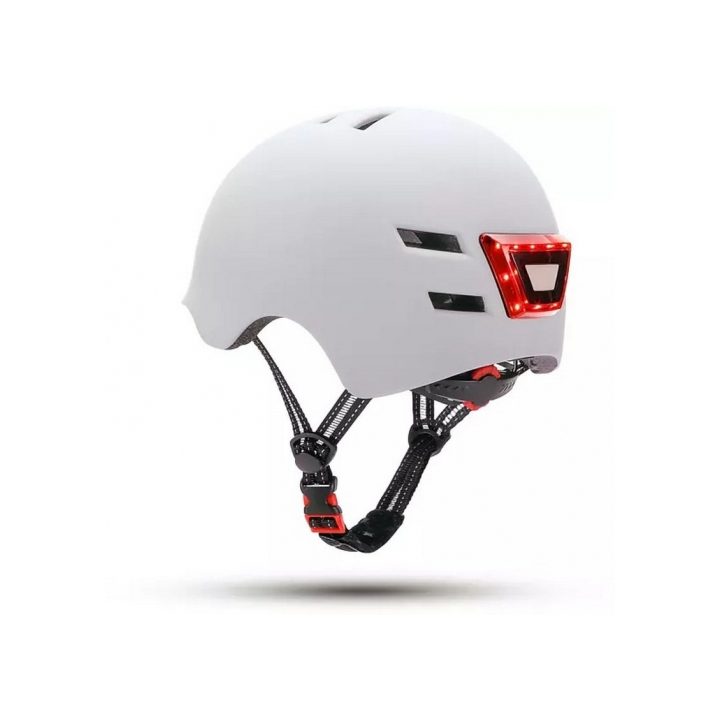 Capacete Youin com LED frontal e traseiro branco (tamanho L) (MA1011)