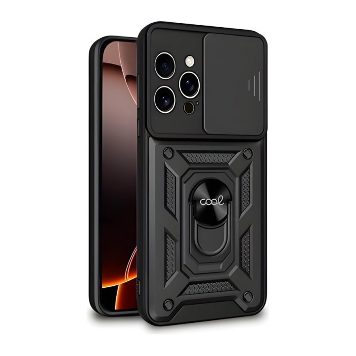 COOL ACCESORIOS Capa dura com anel para iPhone 16 Pro preta…