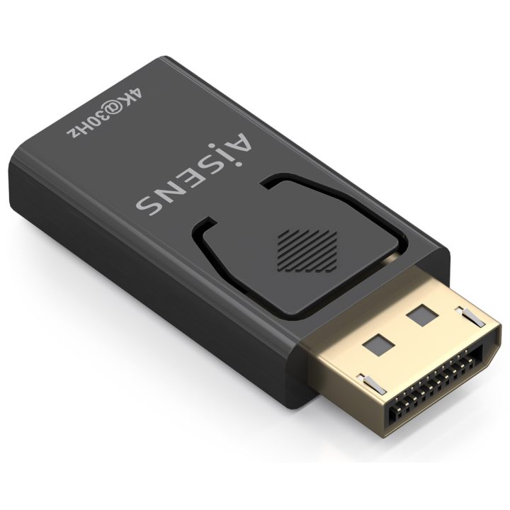 AISENS Conversor Displayport para HDMI 4K@30Hz, DP/M-HDMI/H, Preto