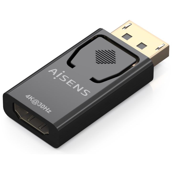 AISENS Conversor Displayport para HDMI 4K@30Hz, DP/M-HDMI/H, Preto