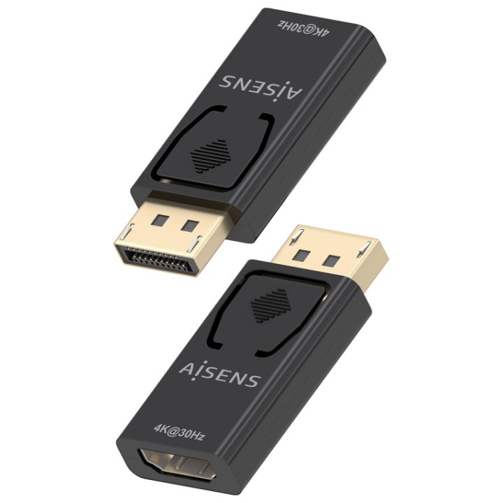 AISENS DisplayPort to HDMI Converter 4K@30Hz, DP/M-HDMI/H, Black