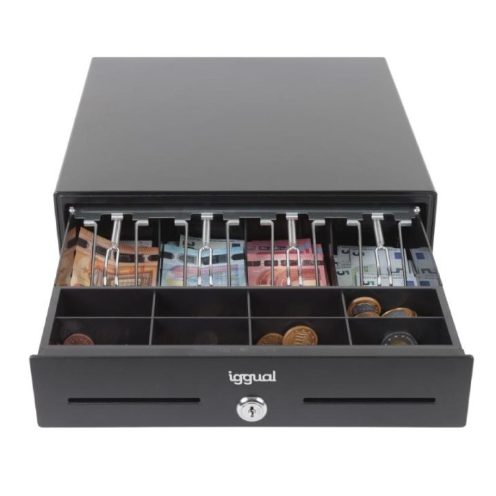iggual IRON-XS Cash Drawer 33cm 4+8 Black