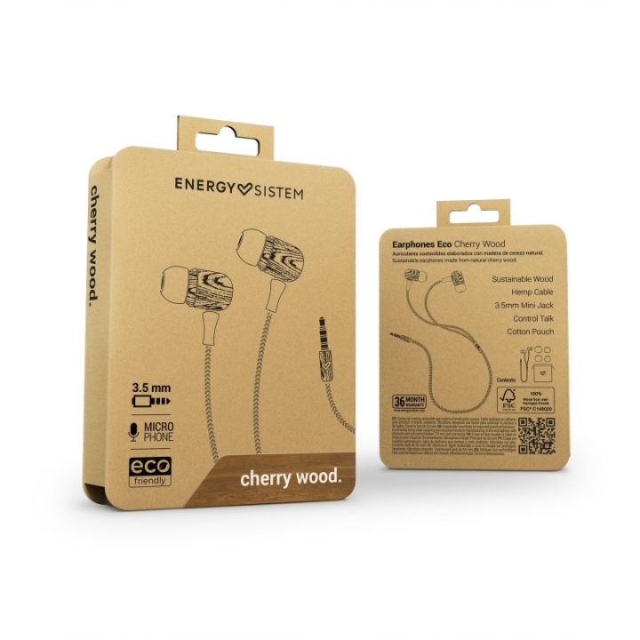 Auscultadores in-ear Energy Sistem Eco Cherry Wood Eco Cherry…
