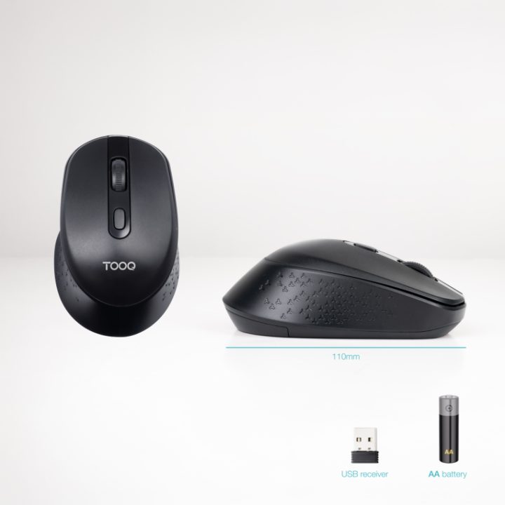 TooQ Wireless Mouse, 1600 DPI, 4 Buttons, Black
