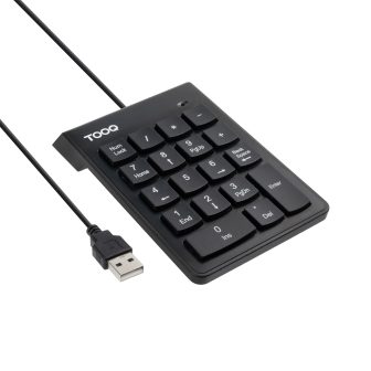 TooQ Teclado numérico USB, 19 teclas, Negro