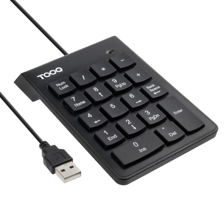 TooQ USB Numeric Keypad, 19 Keys, Black