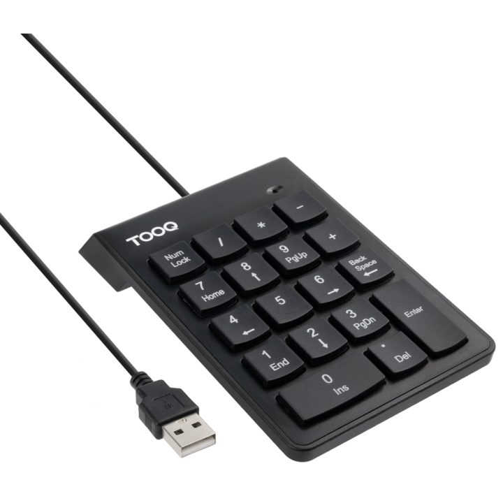 TooQ Teclado numérico USB, 19 teclas, Preto