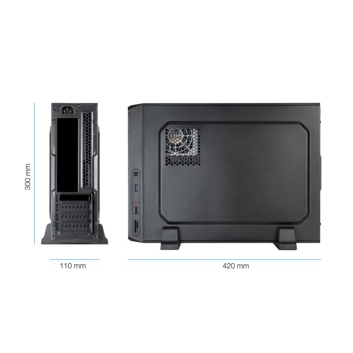 TooQ Slim Micro-ATX Case TQC-3007U3C-B, Black