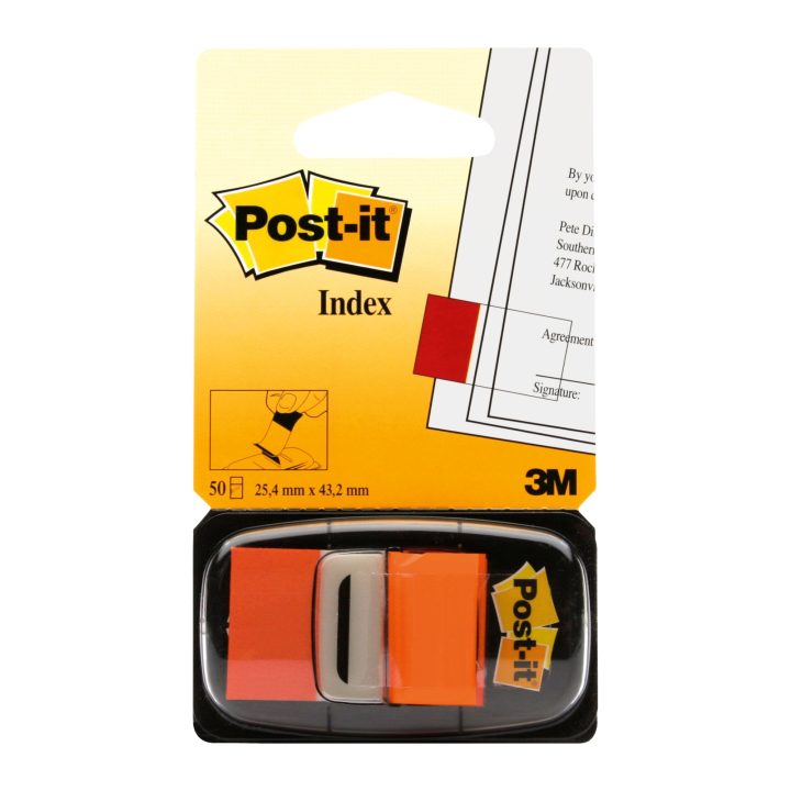 Blister dispenser 50 orange index tabs 25.4x43.2mm 680-4 Post-it…