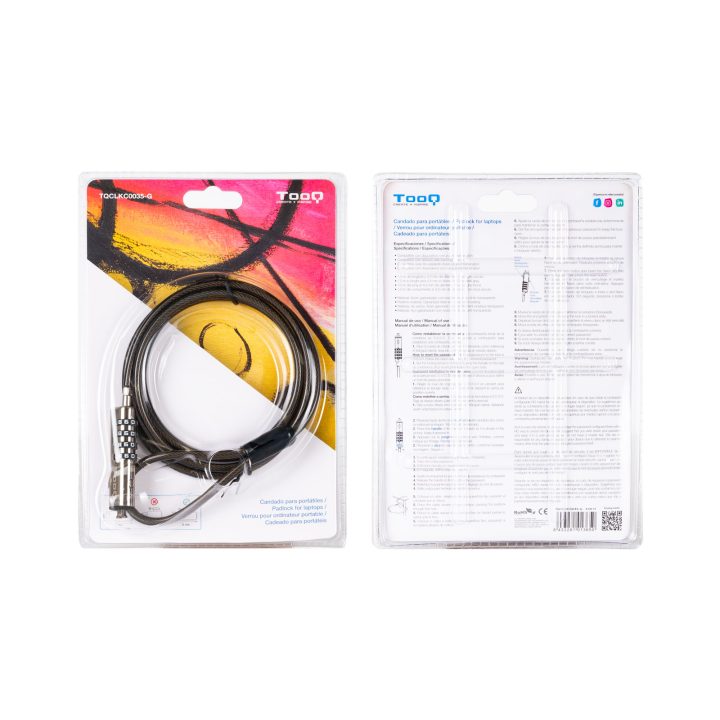 TooQ NANO Security Cable with Combination for Laptops 1.5 meters…