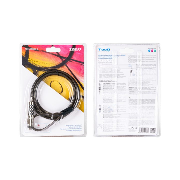 TooQ NANO Security Cable with Combination for Laptops 1.5 meters…