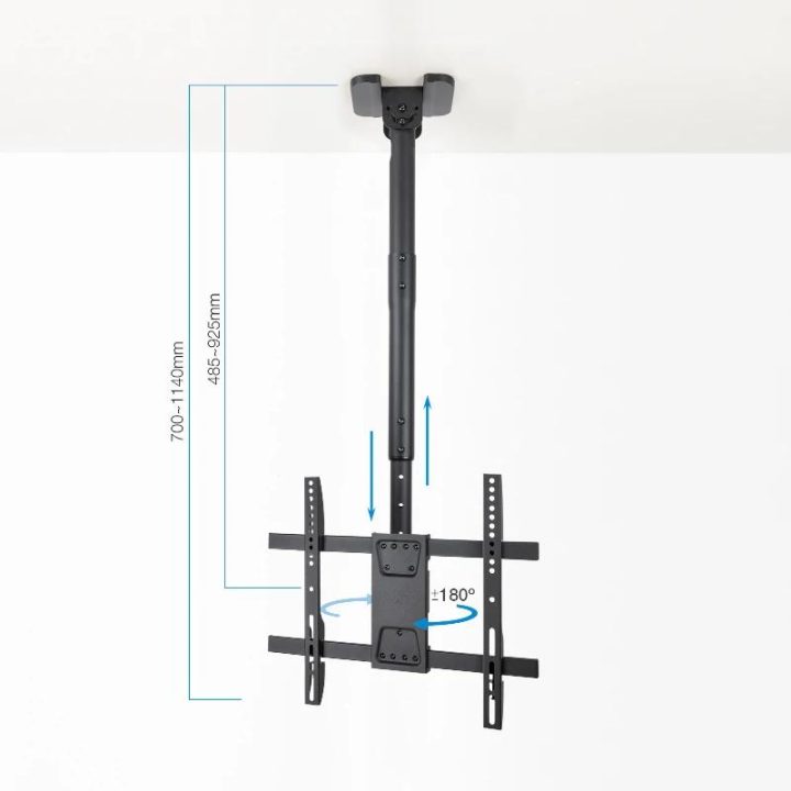 TooQ Suporte de Teto para Ecrãs 32"-75", Preto