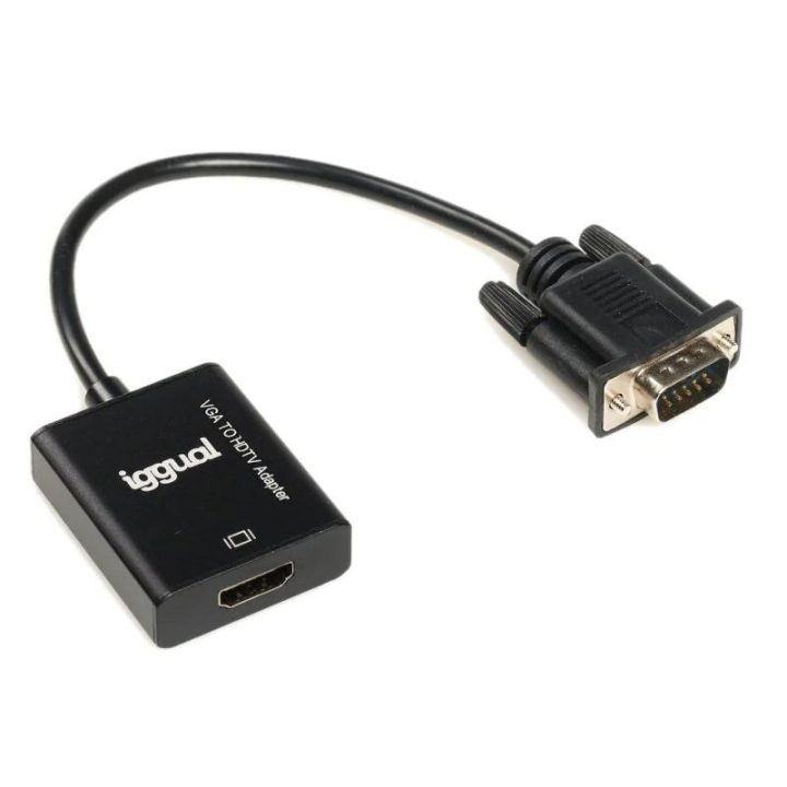 iggual VGA to HDMI + Audio + MicroUSB Adapter