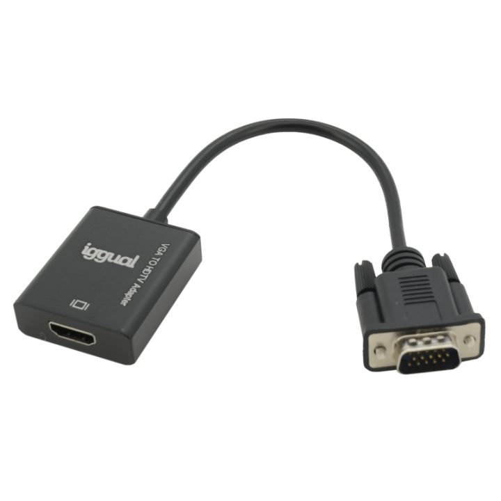 iggual Adaptador VGA para HDMI + áudio + microUSB