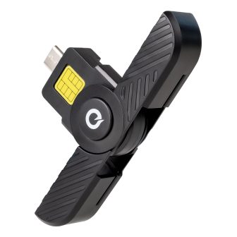 TooQ Smart Card Reader, Electronic ID, USB-C, Black