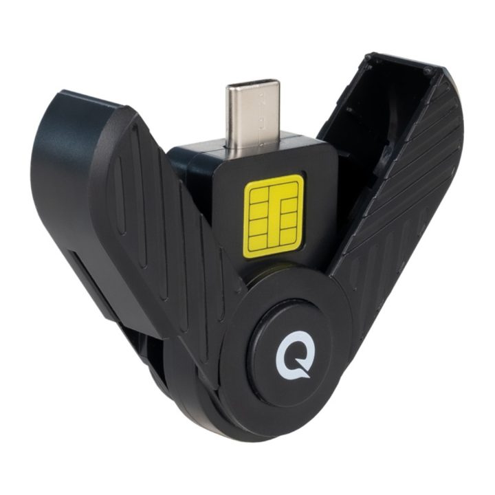TooQ Lector Tarjetas Inteligentes, DNI Electrónico, USB-C, Negro