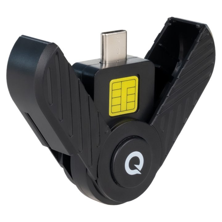 TooQ Smart Card Reader, Electronic ID, USB-C, Black