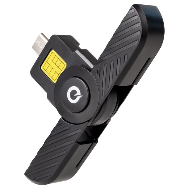 TooQ Smart Card Reader, Electronic ID, USB-C, Black
